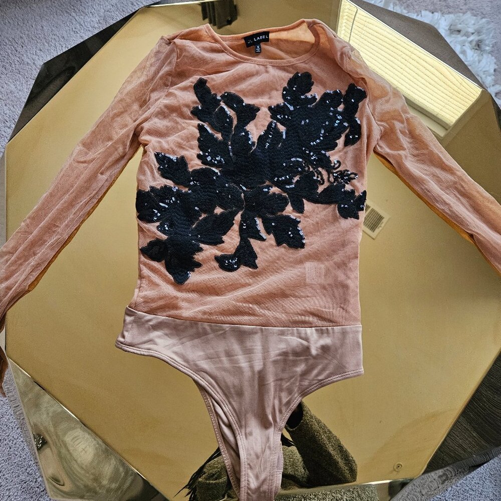 Sequins a d sheer body suit